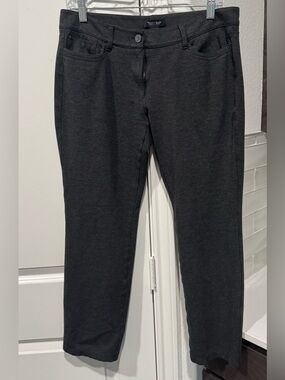 WHBM White House Black Market Slim Leg Pants 8R Charcoal Gray Stretch Career